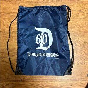Disneyland 60th Anniversary Annual Passport Blue Drawstring Backpack